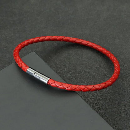 Minimalist PU Leather Rope Bracelet Men Handmade Weaven Detachable Wrap Chain Braslet Leisure Outdoor Cycling Charm Homme Joias