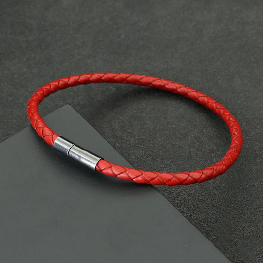 Minimalist PU Leather Rope Bracelet Men Handmade Weaven Detachable Wrap Chain Braslet Leisure Outdoor Cycling Charm Homme Joias