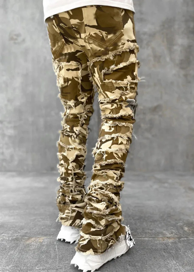 Kakan - New European and American Heavyweight Streetwise Stretch Patch Jeans for Men, High Street Straight Fit Long Jeans16-3001 - DOGOMET DIGITAL PLUS