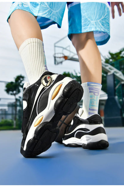 Chaussures de basket-ball pour hommes de haute qualité automne chaussures de sport en cuir plate-forme extérieure bottes de basket-ball professionnelles hommes chaussures d'entraînement