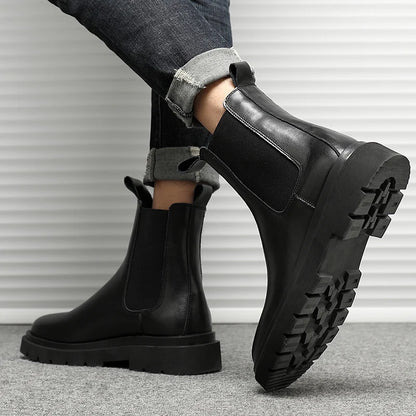 StephanBoots-Chaussures à plateforme noires pour hommes, Bottes de rinçage à la mode, Slip on, Nouveau, Automne, Hiver, 2022 - DOGOMET DIGITAL PLUS