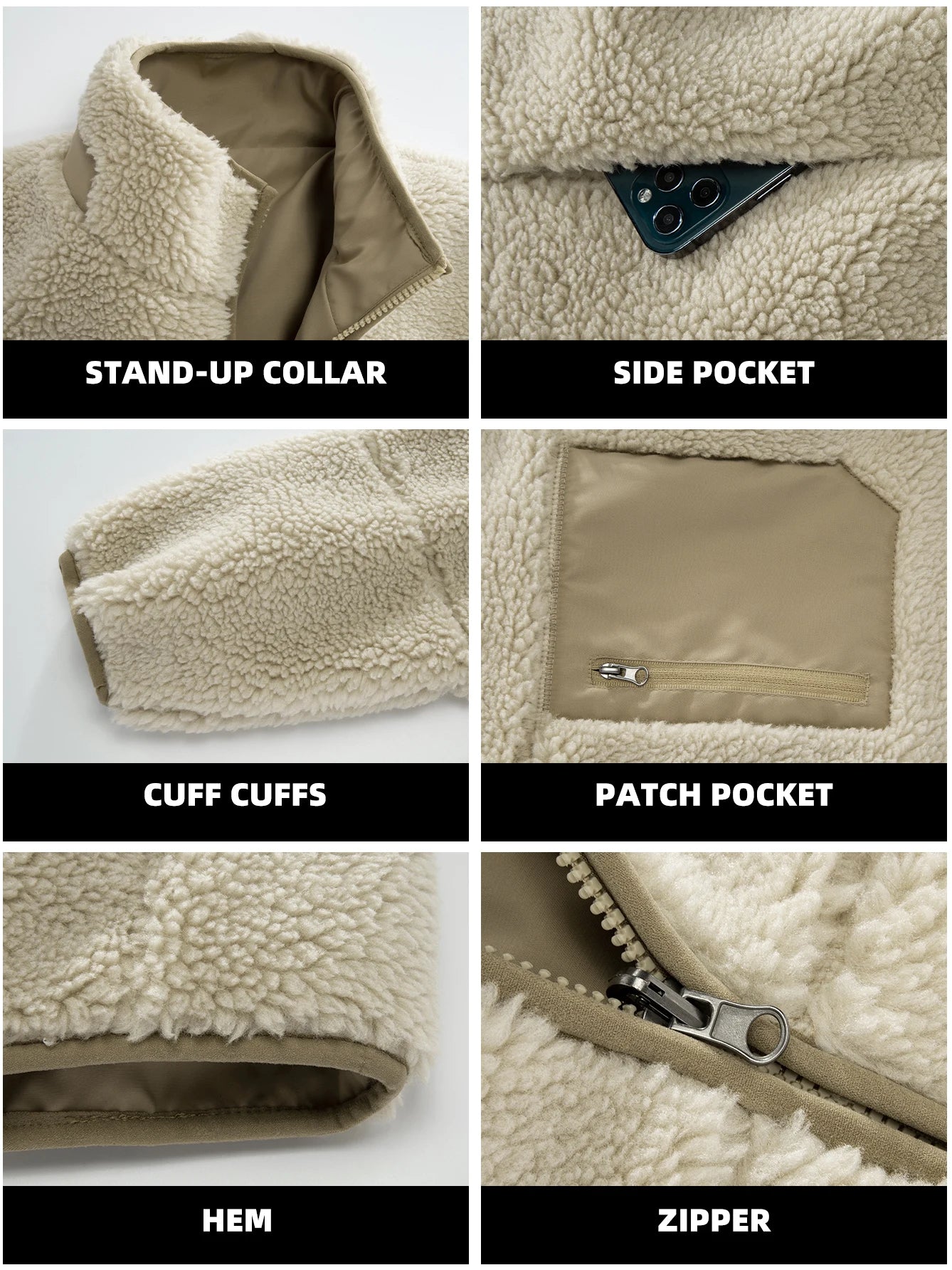 Veste polaire pour hommes, pour randonnée et aventure, vêtements chauds d'hiver, vêtements quotidiens décontractés, Design à la mode, manteaux de fourrure pour hommes - DOGOMET DIGITAL PLUS