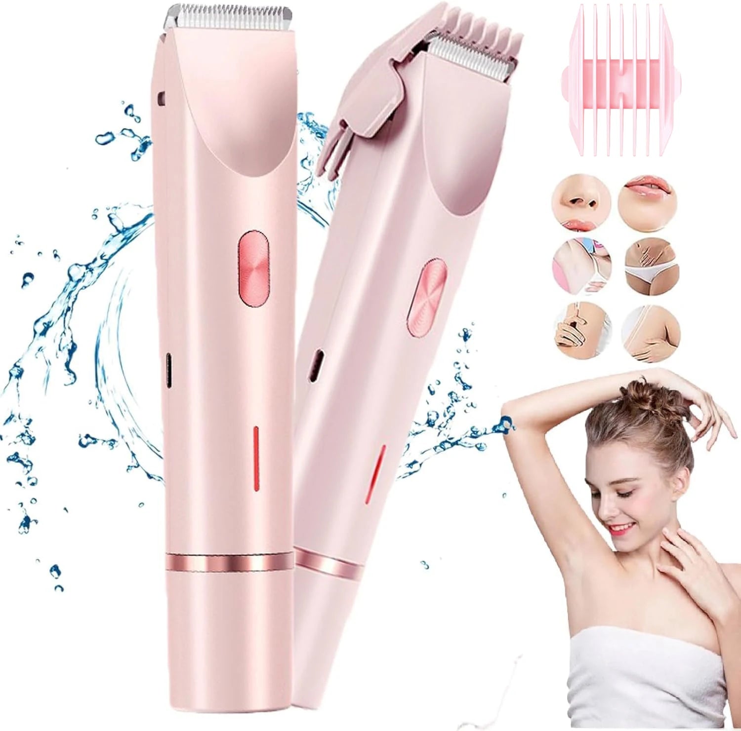 Rasoir électrique 2 en 1 à double tête pour femme, tondeuse à cheveux électrique pour femme, tondeuse électrique pour femme, cadeau idéal du nouvel an - DOGOMET DIGITAL PLUS