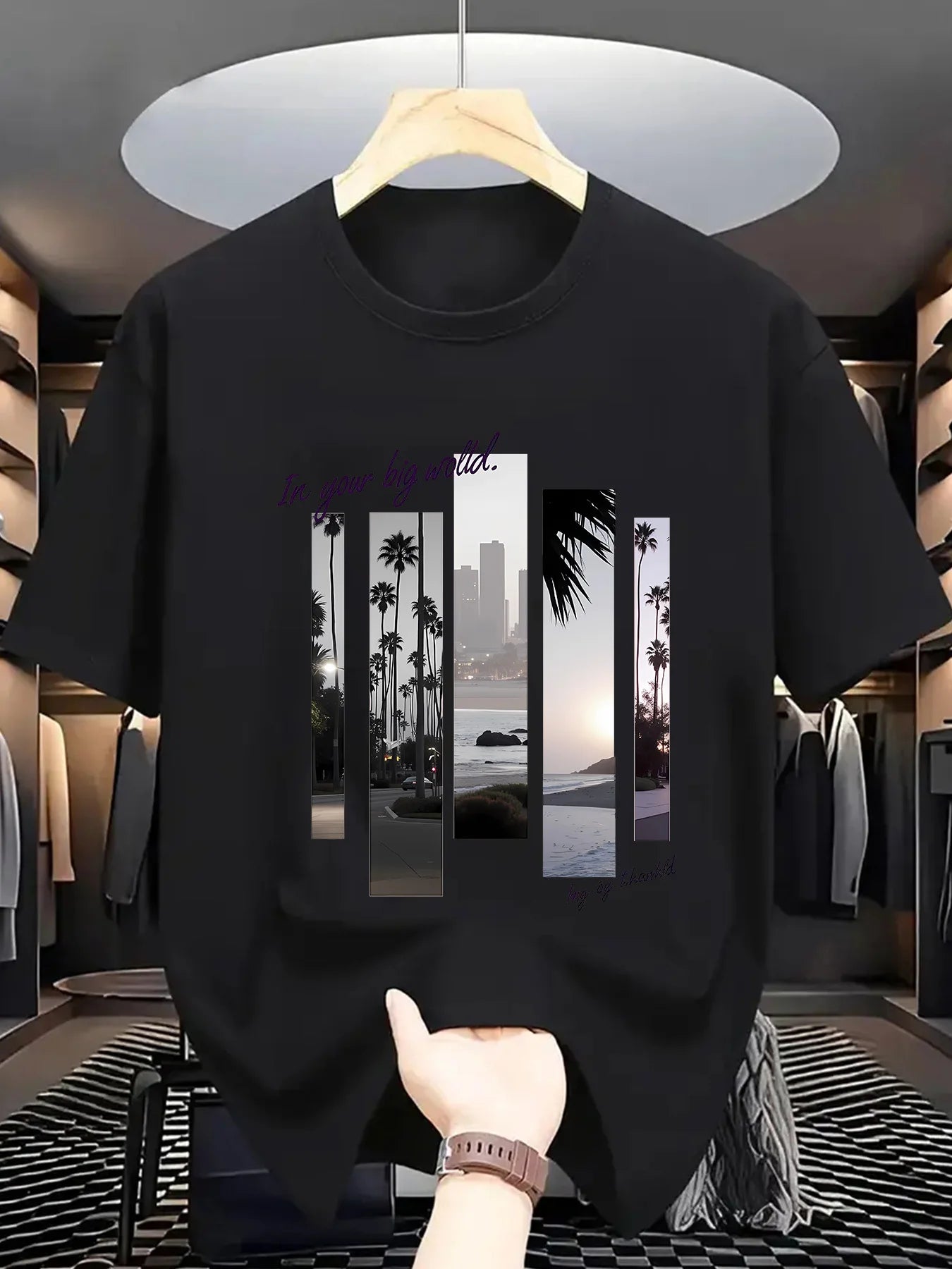 T-SHIRT MANCHES COURTES COL ROND HOMME, 100% COTON