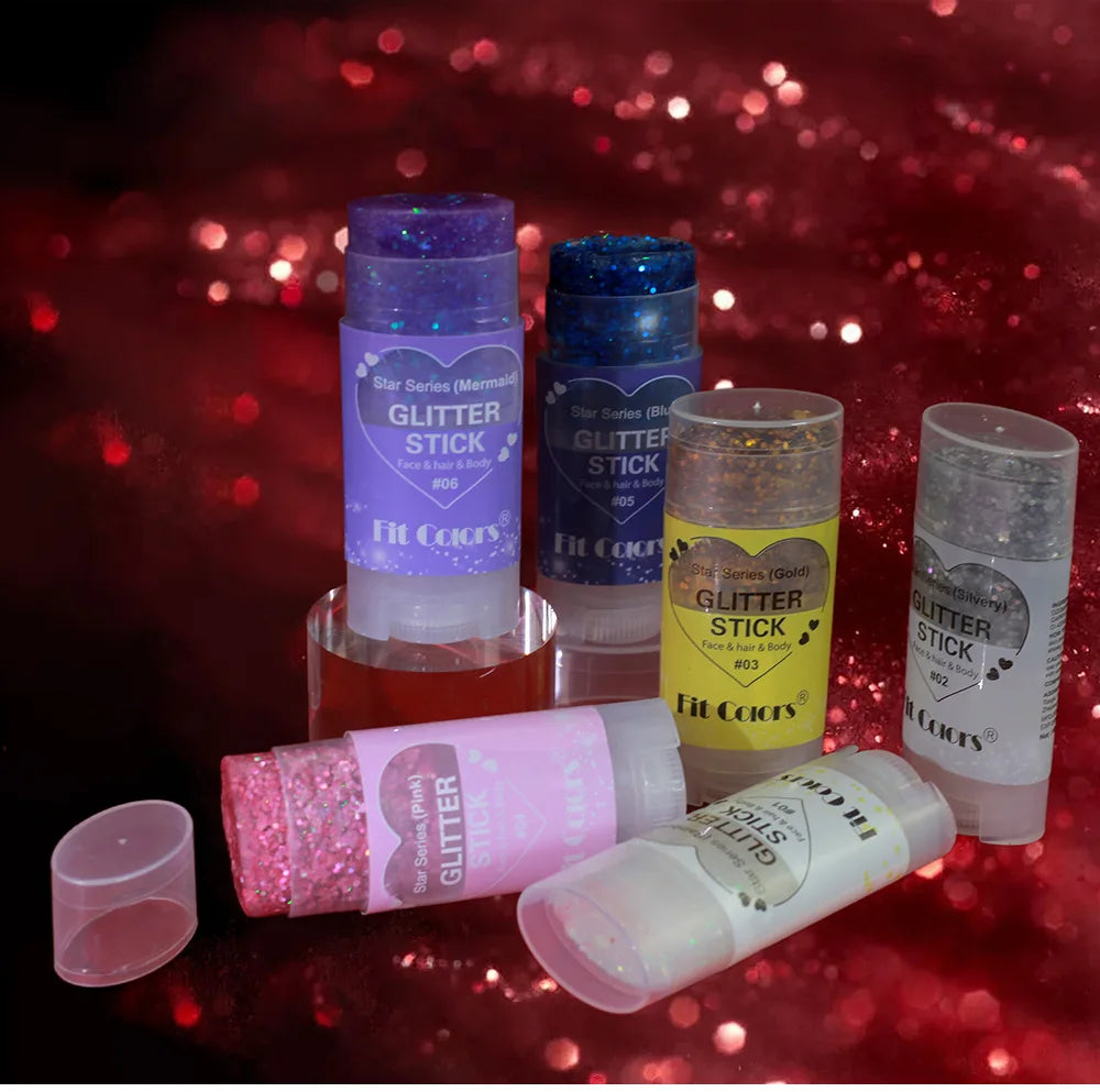 5 couleurs peinture corporelle paillettes bâton visage lèvres étoile paillettes poudre ombre à paupières Festival scène maquillage - DOGOMET DIGITAL PLUS