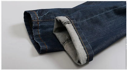 2025 nouveaux hommes Jean printemps automne droit pantalons à la mode décontracté Denim pantalon hommes classique mince Stretch Jean mode