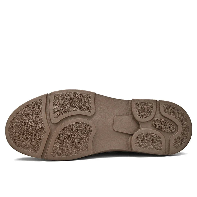 Printemps automne décontracté hommes rétro chaussures en Cuir 2023 mode Style britannique anti-dérapant Chaussure Homme Cuir marque de luxe concepteur