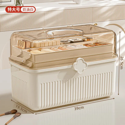 Cosmetics Storage Box, Desktop Dustproof, Large Capacity Organizer Box, Makeup Table, Skincare, Lipstick Shelf