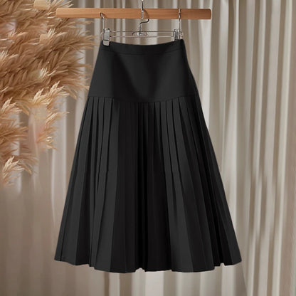 ZANZEA élégant a-ligne Jupes plissées femmes mode taille haute Patchwork Midi Faldas Mujer bureau déplacements solide Jupes Femme