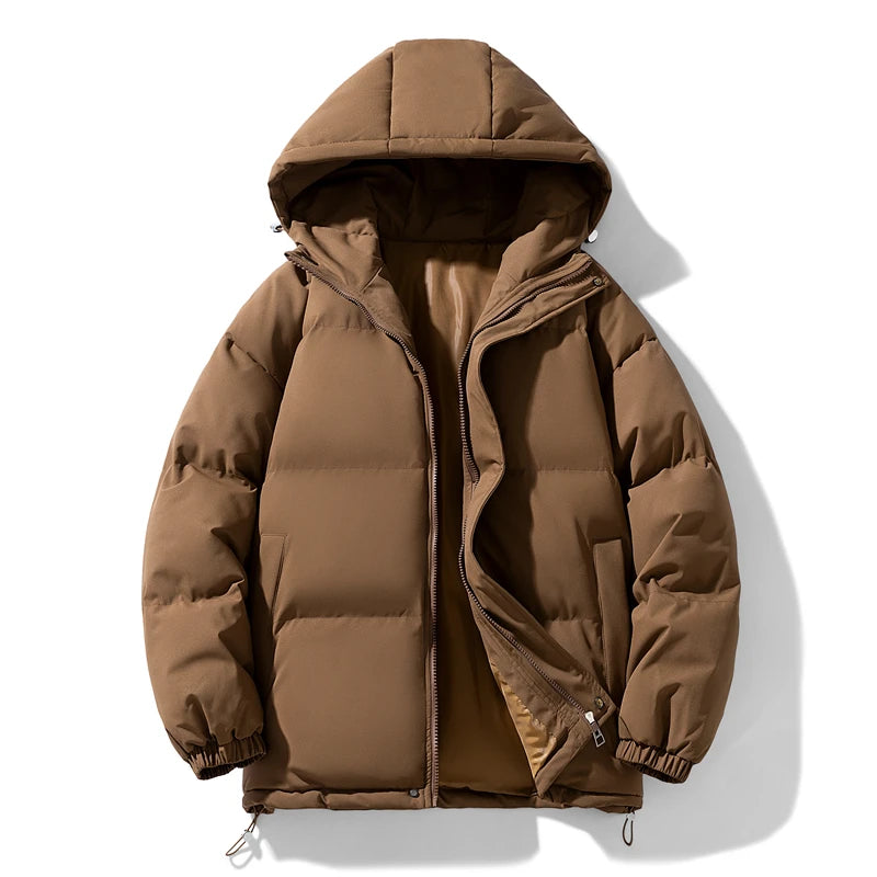 Veste d'hiver épaisse à capuche pour hommes, manteau rembourré chaud, Parka coupe ample et coupe-vent à la mode pour jeunes - DOGOMET DIGITAL PLUS