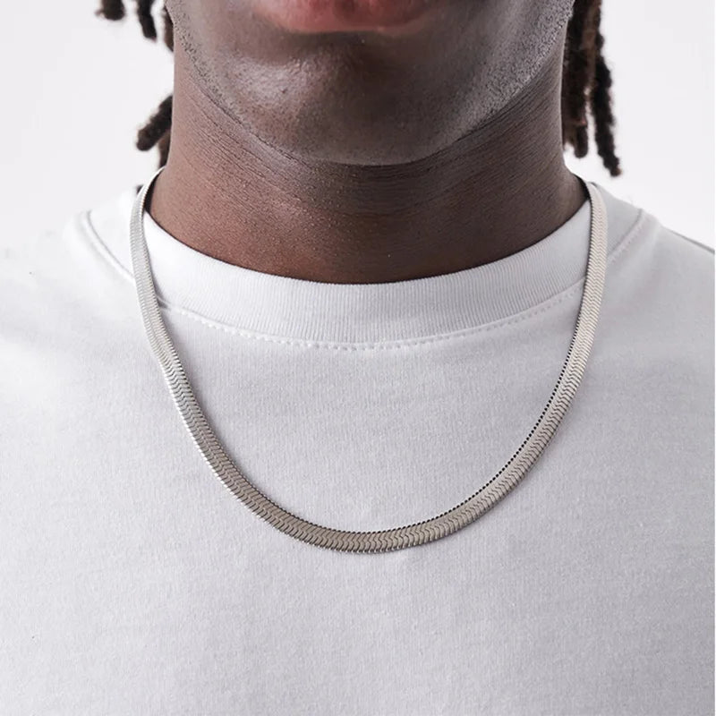 Men' Necklaces Homme Blade Chain For Men Stainless Steel Punk Choker Neck Chains Accessories Minimalist Jewelry Wholesale
