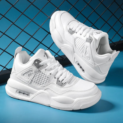 Baskets de basket-ball en cuir à lacets pour enfants, chaussures de skate plates décontractées, tennis pour enfants, qualité, mode, filles, garçons