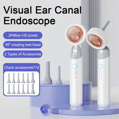 Caméra auriculaire visuelle Endoscope sans fil, écran IPS 1.38 pouces, outils de nettoyage de cire auriculaire, caméras HD 1080P, prise de photo, vidéo, Inspection auditive