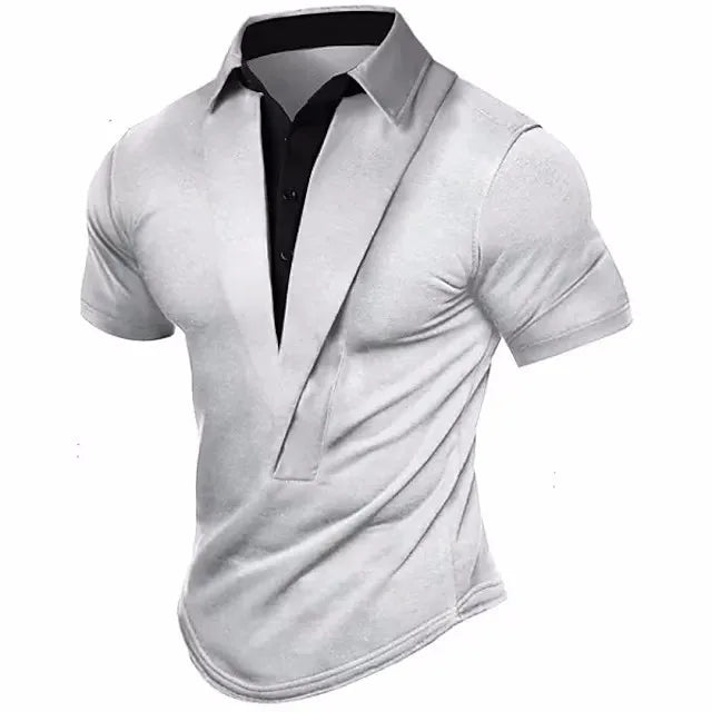Men's Short - Sleeve T - Shirt for Summer, Retro Henley Neckline Design,  Loose Breathable Versatile Top for Sports and Leisure