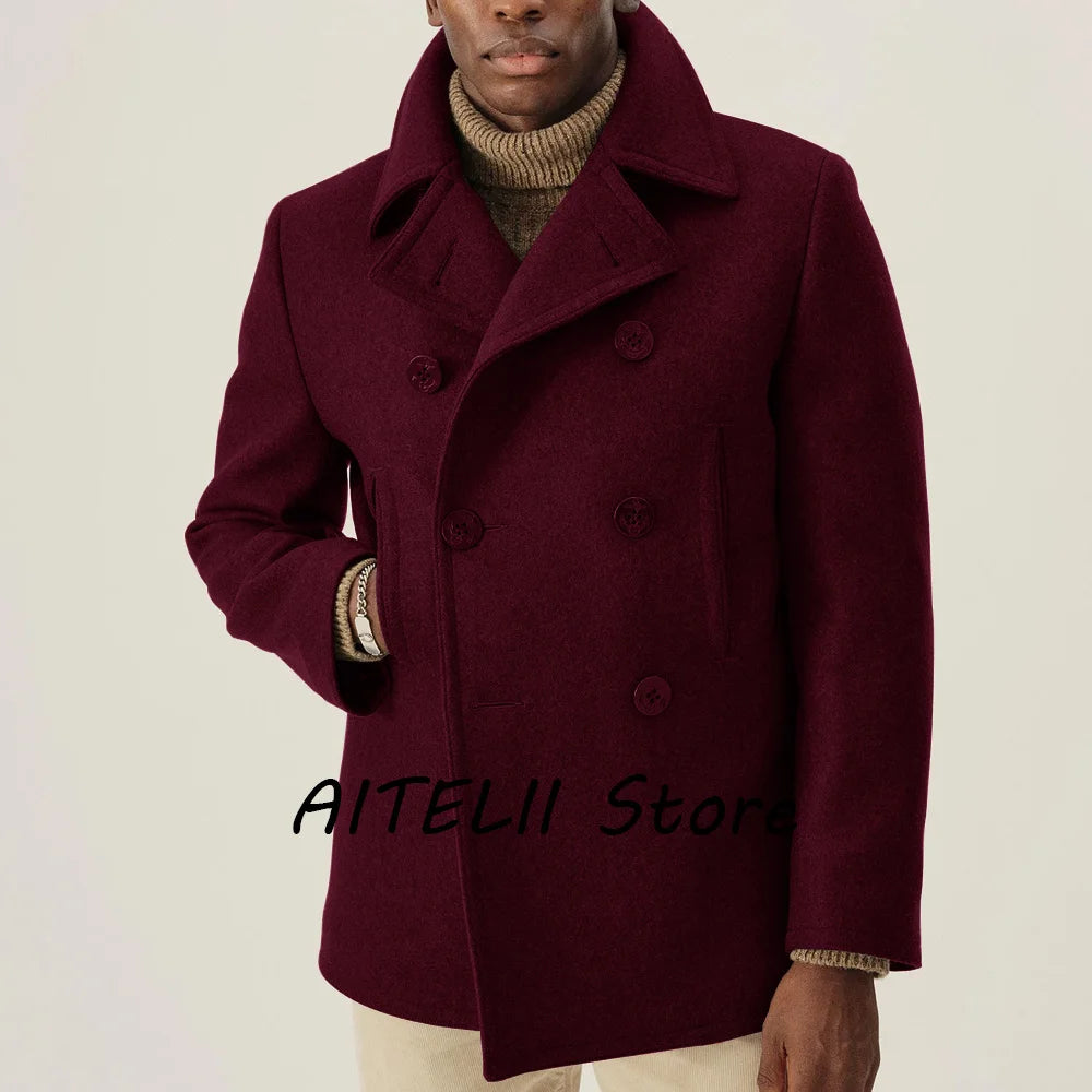 Manteau en laine élégant pour hommes, vestes pour hommes combinés, cachet masculin, haute qualité, hiver, luxe, nouveau