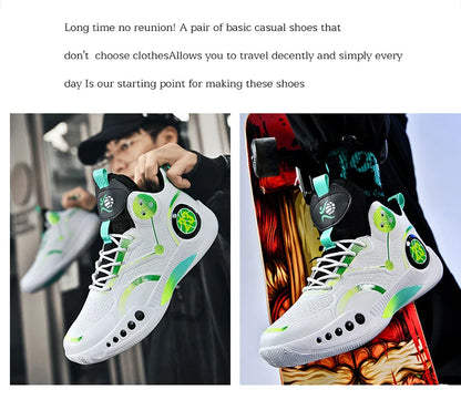 Nouvelles chaussures de basket-ball montantes chaussures de sport confortables et respirantes pour hommes et femmes athlètes d'entraînement chaussures d'étudiant décontractées