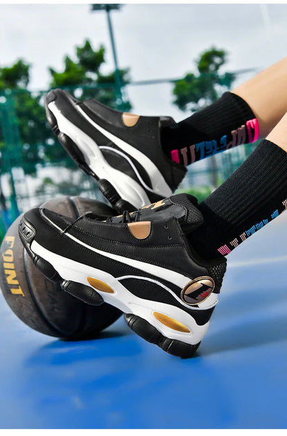 Chaussures de basket-ball pour hommes de haute qualité automne chaussures de sport en cuir plate-forme extérieure bottes de basket-ball professionnelles hommes chaussures d'entraînement