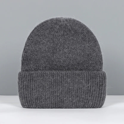 Bonnet en Fourrure de Lapin pour Femme, en Laine Solide, Doux, en Cachemire, Collection Automne Hiver