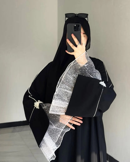 ABAYA NOIR D'ETE POUR FEMMES MUSULMANES Kaftan turc 2025