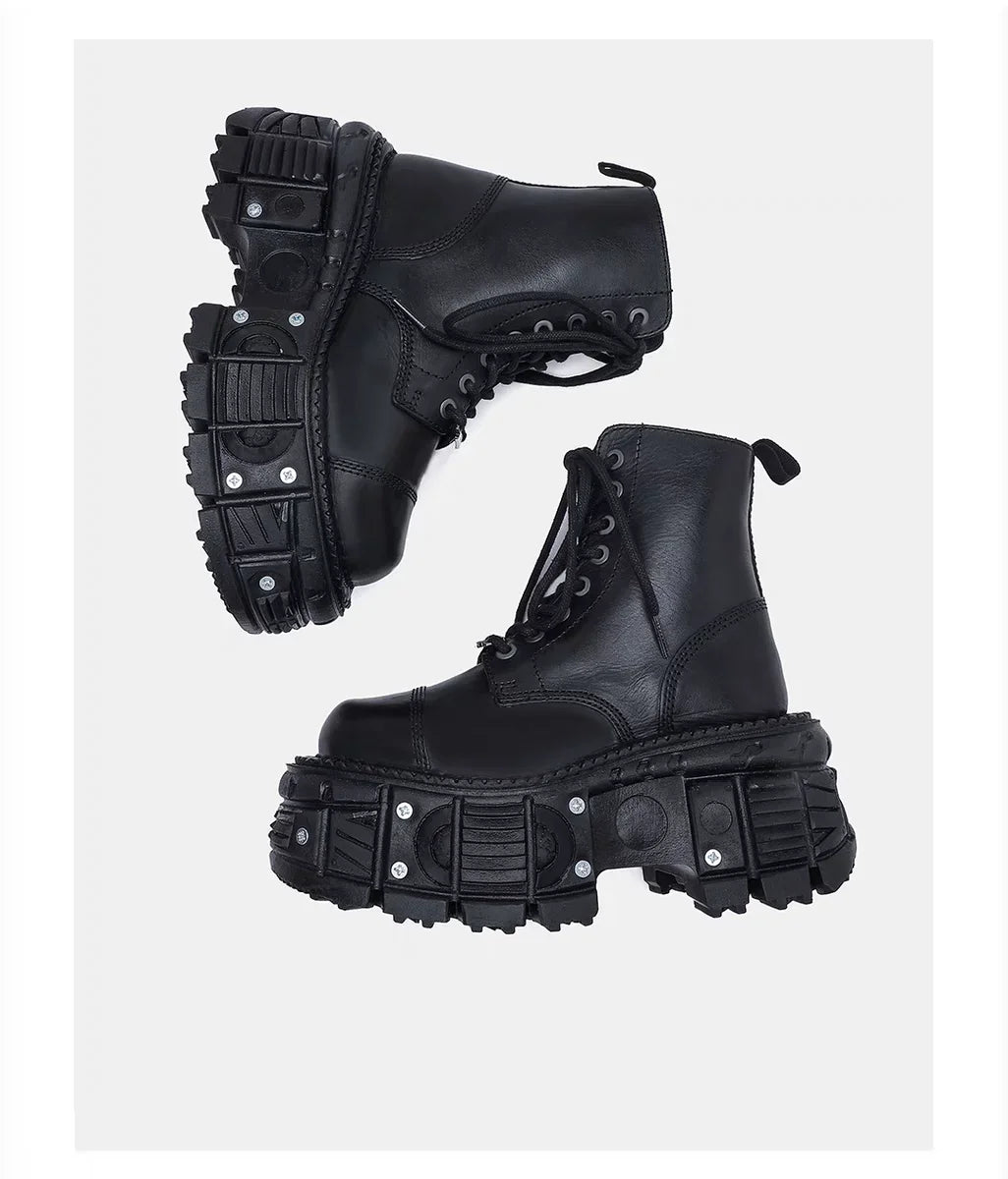 Cuir rehaussé 10 cm à semelles épaisses hommes haut de gamme Style britannique 2025 nouvelles bottes pour hommes à la mode - DOGOMET DIGITAL PLUS