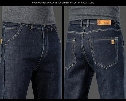 28-40 grande taille hiver hommes en peluche épais polaire pantalon laine d'agneau thermique jean pantalons décontractés coupe-vent chaud coton Denim pantalon