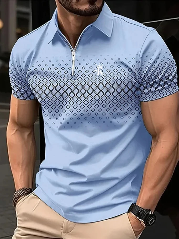 Polo de Golf à manches courtes pour hommes d'affaires, chemise d'extérieur décontractée, Streetwear quotidien, été, impression 3D, Polyester micro-élastique