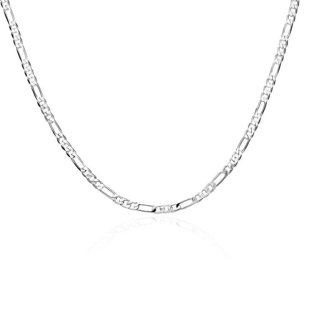 40-75cm 925 Silver 4mm Figaro Chain Necklace For Women Men Long Necklace Hip Hop Jewelry Gift - DOGOMET DIGITAL PLUS
