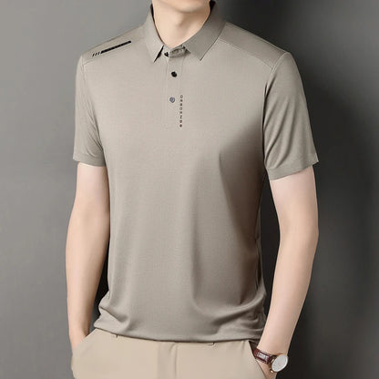2025 New Men's Casual Fashion Printed Short Sleeve Polo Shirt Anti Wrinkle Breathable Comfortable Summer Versatile T-shirt