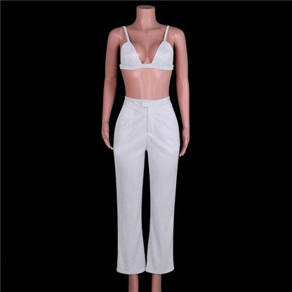 Women's Suiting  Pants Set Faionable Workwear Ensemble Spring  Collection 3% - 50% Conent Content