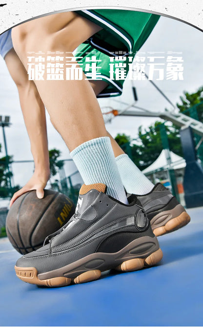 Chaussures de basket-ball pour hommes de haute qualité automne chaussures de sport en cuir plate-forme extérieure bottes de basket-ball professionnelles hommes chaussures d'entraînement