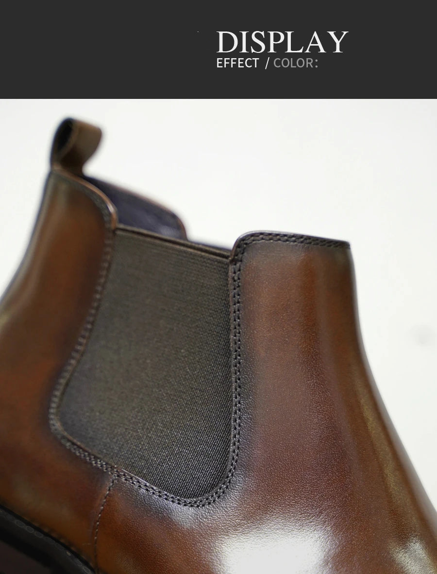 Bottines Chelsea en PU marron pour hommes, chaussures polyvalentes, décontractées, Style britannique, vêtements de fête de rue, robe classique, nouvelle collection