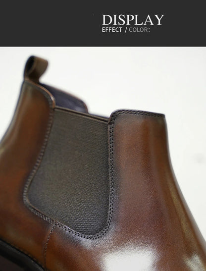 Bottines Chelsea en PU marron pour hommes, chaussures polyvalentes, décontractées, Style britannique, vêtements de fête de rue, robe classique, nouvelle collection