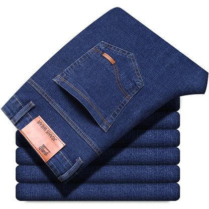 2025 nouveaux hommes mode affaires Jean Style classique décontracté Stretch mince Jean pantalon mâle marque Denim pantalon noir bleu