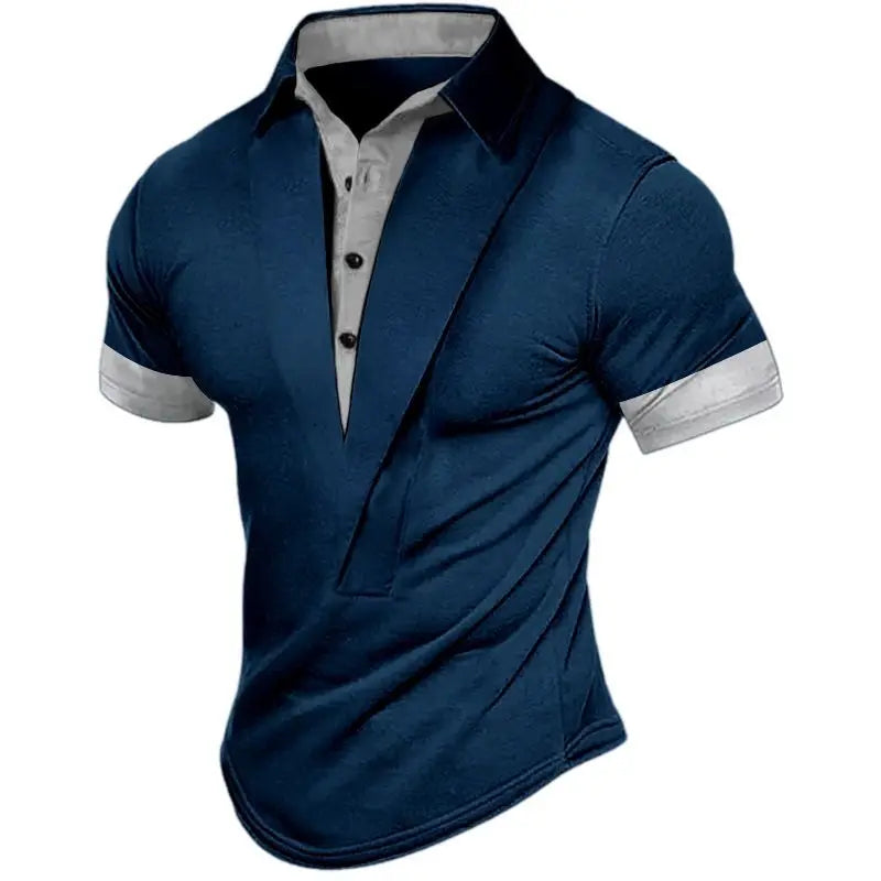 Men's Short - Sleeve T - Shirt for Summer, Retro Henley Neckline Design,  Loose Breathable Versatile Top for Sports and Leisure