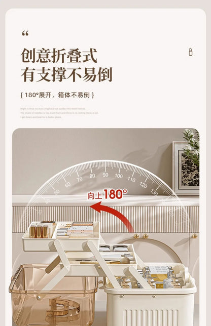 Cosmetics Storage Box, Desktop Dustproof, Large Capacity Organizer Box, Makeup Table, Skincare, Lipstick Shelf