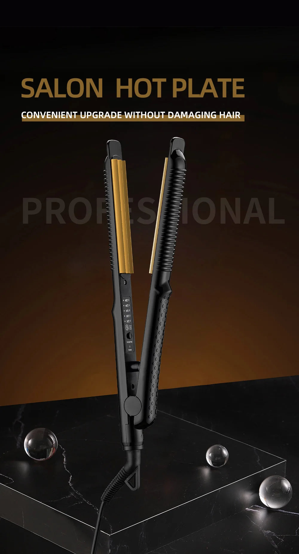 Fer à friser électrique, plaque ondulée, fer à friser, boucles, Volume, outils de coiffure