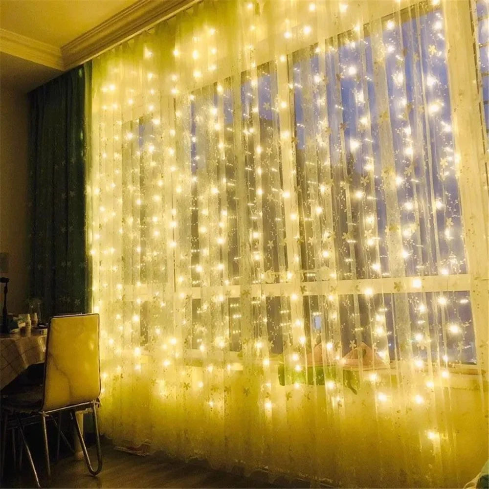 USB Curtain String Lights 8 Modes Fairy Light Christmas Halloween Garland Holiday Led Light Wedding Party Home Bedroom Decor
