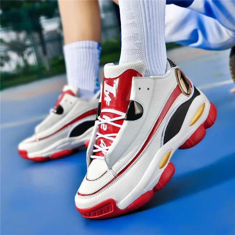 Chaussures de basket-ball pour hommes de haute qualité automne chaussures de sport en cuir plate-forme extérieure bottes de basket-ball professionnelles hommes chaussures d'entraînement