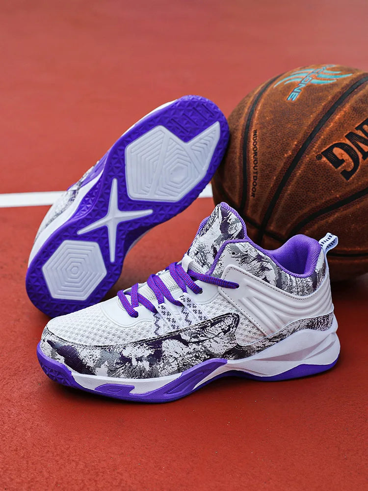 Chaussures de basket-ball respirantes carillon colorées pour hommes, chaussures de sport décontractées, haut, polyvalent, nouveau, printemps, 2024