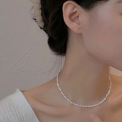 Korean version of Baroque retro irregular pearl collarbone chain~ French high-end sense niche girl style versatile neck jewelry