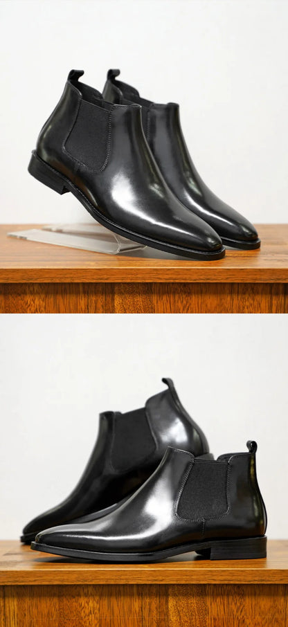 Bottines Chelsea en PU marron pour hommes, chaussures polyvalentes, décontractées, Style britannique, vêtements de fête de rue, robe classique, nouvelle collection