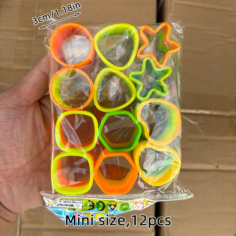 Rainbow Magic Springs Circle Toys Kids' Birthday Party Favors Friends Giveaway Small Gifts Pinata Fillers Flexible Funny Toy