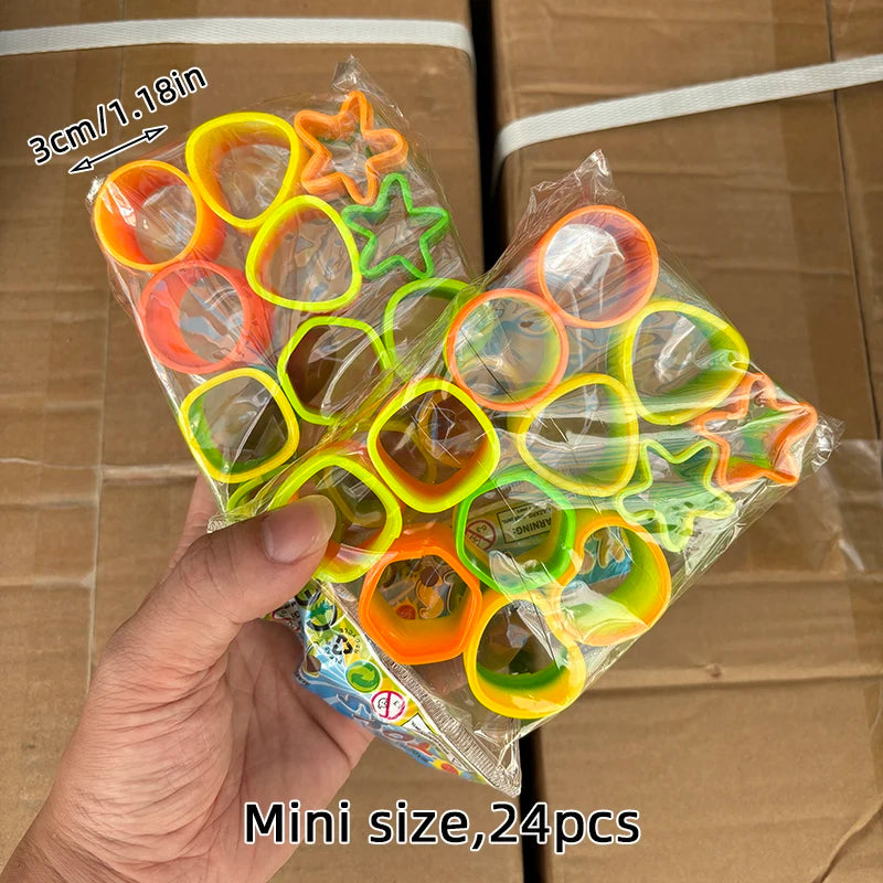 Rainbow Magic Springs Circle Toys Kids' Birthday Party Favors Friends Giveaway Small Gifts Pinata Fillers Flexible Funny Toy