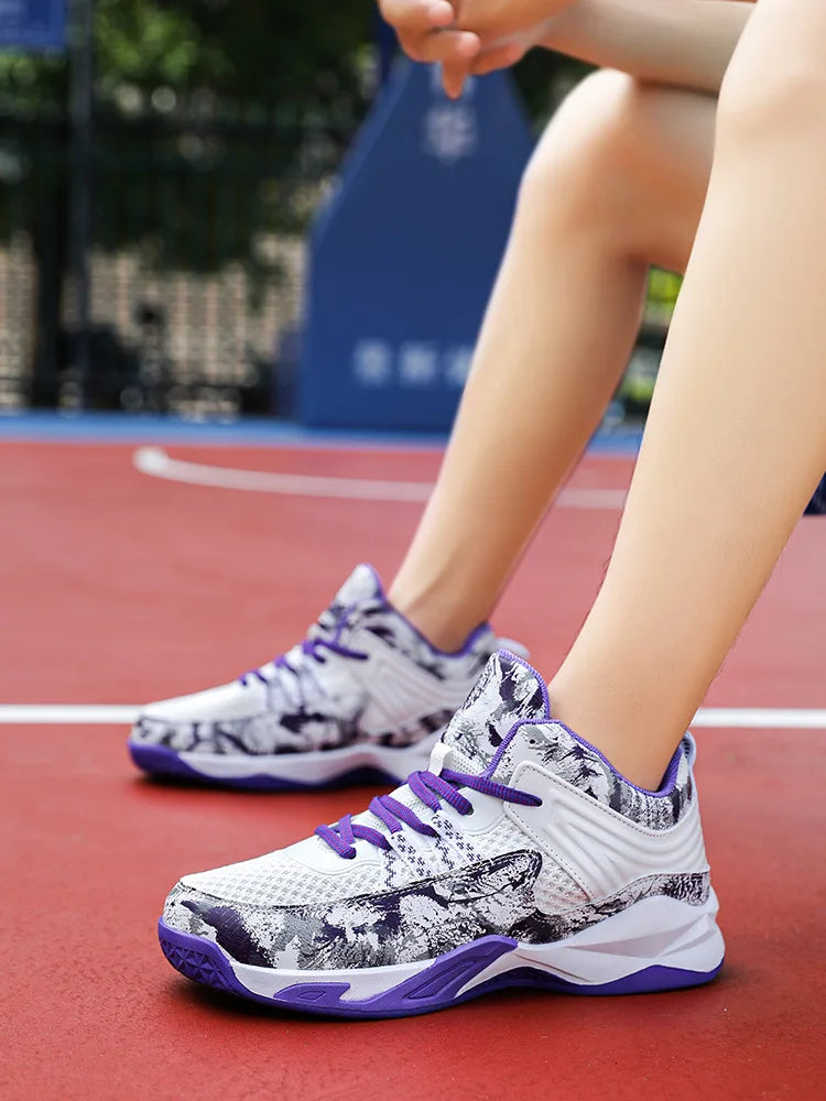 Chaussures de basket-ball respirantes carillon colorées pour hommes, chaussures de sport décontractées, haut, polyvalent, nouveau, printemps, 2024