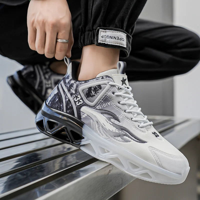 Chaussures de basket-ball à la mode et tendance pour hommes, avec une forte capacité de saut, chaussures de sport décontractées antidérapantes et résistantes à l'usure