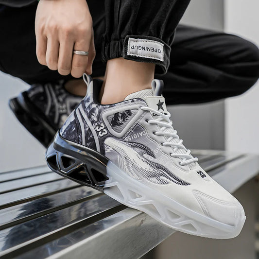 Chaussures de basket-ball à la mode et tendance pour hommes, avec une forte capacité de saut, chaussures de sport décontractées antidérapantes et résistantes à l'usure