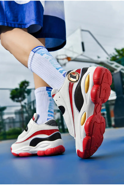 Chaussures de basket-ball pour hommes de haute qualité automne chaussures de sport en cuir plate-forme extérieure bottes de basket-ball professionnelles hommes chaussures d'entraînement