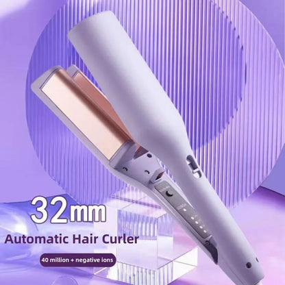 Fer à friser les cheveux 32mm bigoudi vague profonde 4 températures réglables chauffage rapide fer à sertir baguette de coiffure pour tous les styles de cheveux