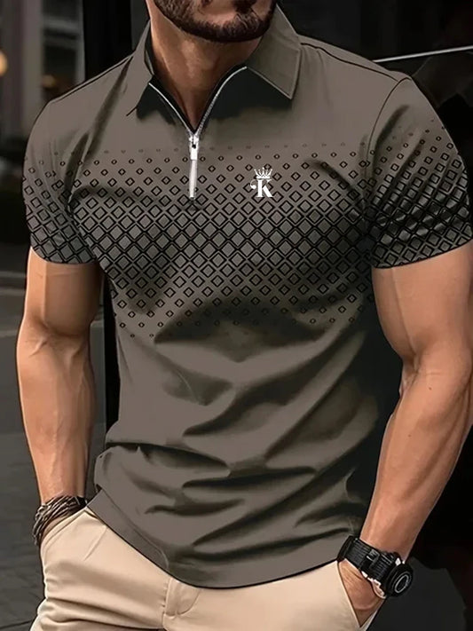 Polo de Golf à manches courtes pour hommes d'affaires, chemise d'extérieur décontractée, Streetwear quotidien, été, impression 3D, Polyester micro-élastique