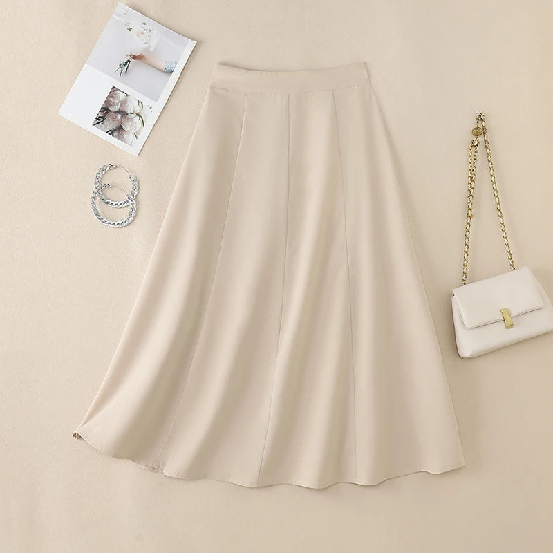 ZANZEA-Jupe mi-longue évangélique élégante taille haute pour femmes, jupes trapèze pour femmes, bureau, dame, document solide, fête, mode, 2025